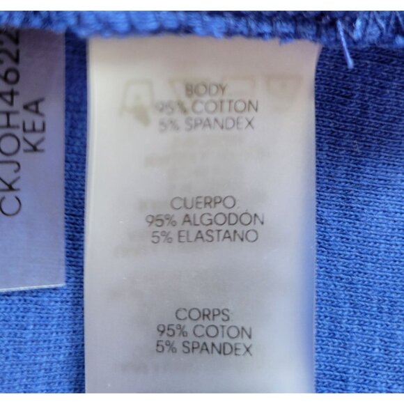 Calvin Klein Knot Front Short Sleeve V-Neck Top Blue Size 2X - Picture 9 of 11